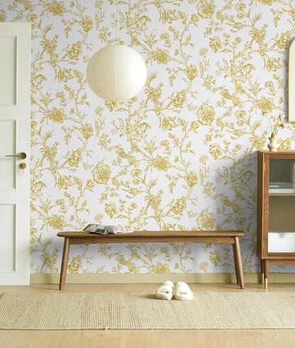 Safiyya Peel and Stick Wallpaper Vintage Floral Contact Paper 17.3" x 78.7" Wall Paper Renter Friendly Self Adhesive Removable Wallpaper for Bathroom Vinyl