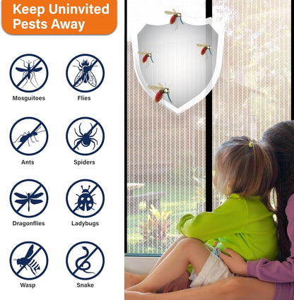 Mesh Screen with Magnetic Closure-Keeps Bugs Out Let Breeze in, Heavy Duty - Pet and Kid Friendly, Works with Front, Sliding Doors (38 x 82 Inch)