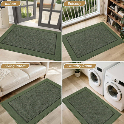 BEQHAUSE Indoor Door Mat 20" x 32", Dirt Trapper Door Mats Non-Slip Entryway Rugs Washable, Resist Dirt Absorbent Welcome Mat, Low Profile Floor Mats for Front Back Door and Entryway, Taupe