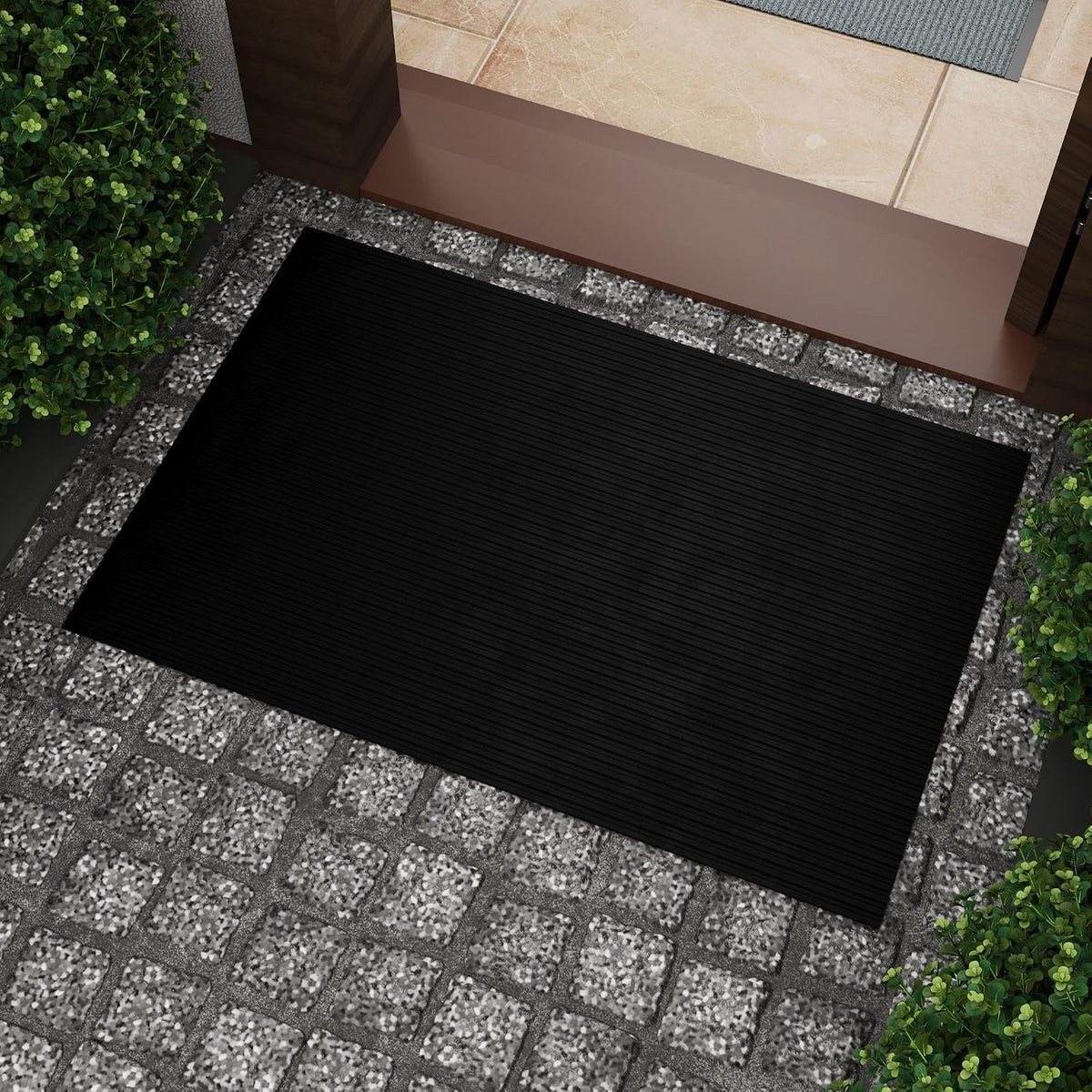 Ottomanson Waterproof Boot Tray Rubber Shoe Mat with Raised Edges, Heavy Duty Non Slip All Weather Entryway Mat for Shoes and Pets, Indoor Outdoor Use, 18" x 28"