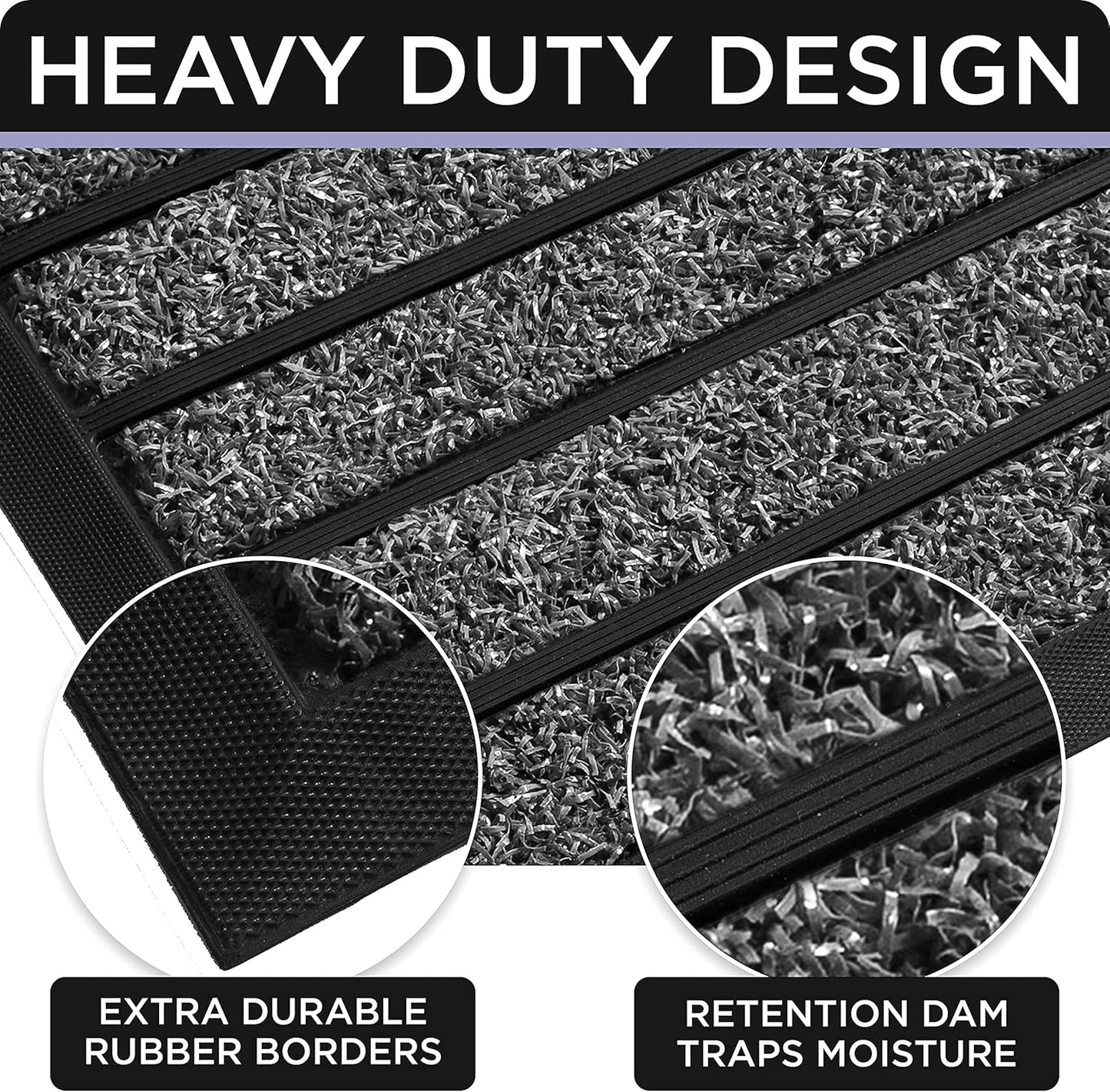 ubdyo Extra Durable Door Mat - Dirt Trapping Outdoor Welcome Mats - Non-Slip Outdoor Indoor Entrance - Low Profile Front Doormat (30" x 17", Bright Brown)