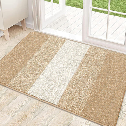Kitinjoy Indoor Outdoor Door Mat, 32x20 Non-Slip Absorbent Dirt Trapper, Low-Profile Washable Inside Entrance Front Floor Mat, Sturdy Soft Entry Doormats for Entryway, Grey