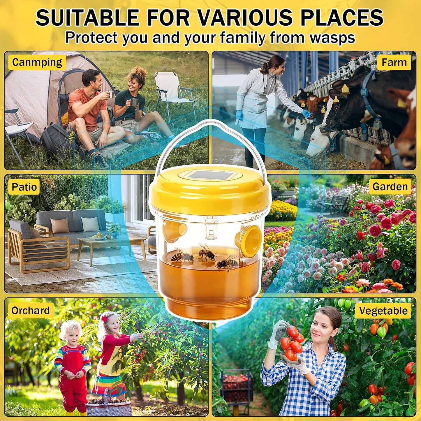 4Pcs Wasp Traps Outdoor Hanging
