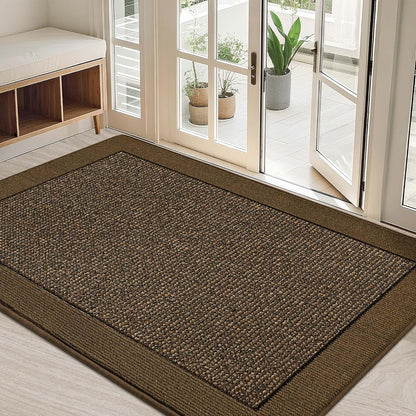 BEQHAUSE Indoor Door Mat 20" x 32", Dirt Trapper Door Mats Non-Slip Entryway Rugs Washable, Resist Dirt Absorbent Welcome Mat, Low Profile Floor Mats for Front Back Door and Entryway, Taupe
