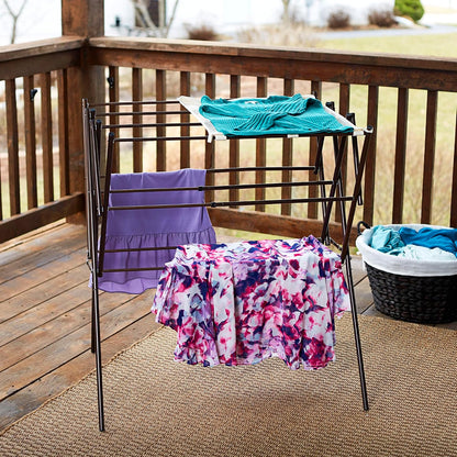 Household Essentials Clothes Drying Rack, Foldable, Expandable and Collapsible Laundry Drying Rack, Silver