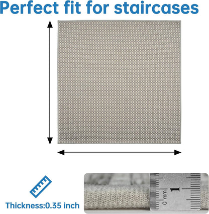 Chenille Stair Treads for Wooden Steps 8"x30" (15 Pack), Ultra Soft Non-Slip Carpet Stair Runners Indoor, Peel and Stick Self-Adhesive Step Rugs for Kids & Dogs, Machine Washable, Gray
