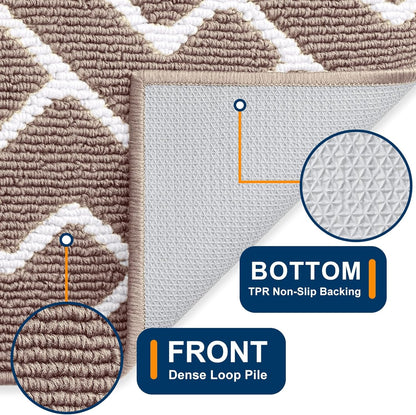 OLANLY Front Door Mat, Non-Slip Rubber Backing, Dirt Resistant and Absorbent, Washable, Easy to Clean Low-Profile Indoor Doormat for Back Door, Entryway, Inside Entrance, 32x20, Grey