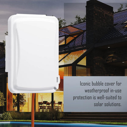 TayMac MM110W Weatherproof Single Outlet Outdoor Receptacle Cover, 5/8 Inches Deep, White
