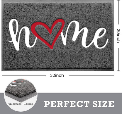 CozyBounty Black Door Mat Welcome Mats Outdoor Indoor Non-Slip Doormat for Entryway Low-Profile Floor Mat for Yard, Garage, High Traffic Areas (30"x17.5", Black)