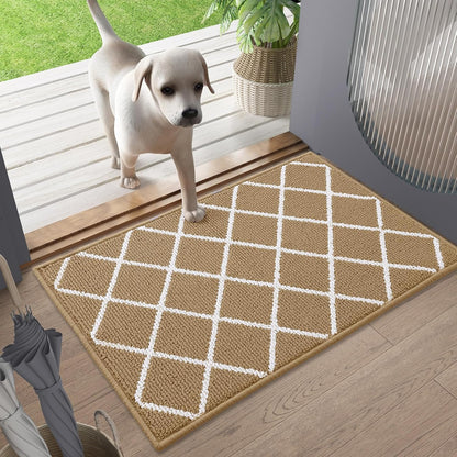 Finchitty Indoor Door Mat, Dirt Resistant and Absorbent, Low-Profile, Non-Slip, Washable Inside Floor Mats for Front Door, Back, and Entrance, 32" x 20", Grey