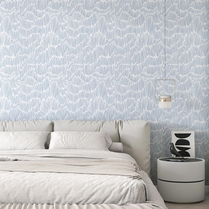 Theper Beige Wallpaper 17.3"×78.8" Modern Striped Peel and Stick Wallpaper Boho Removable Self Adhesive Wall Paper for Bedroom Waterproof White and Gold Contact Paper for Cabinets Vinyl