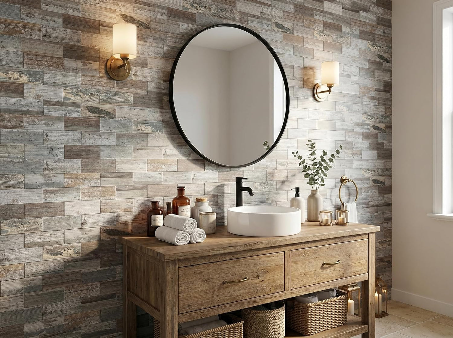 2026 New Upgrade Peel and Stick Backsplash Tile, Peel and Stick 11.34" X 11.57" Wall Tile for Kitchen, Bathroom, Fireplace, Laundry (Beige Ecru, 10 Packs)