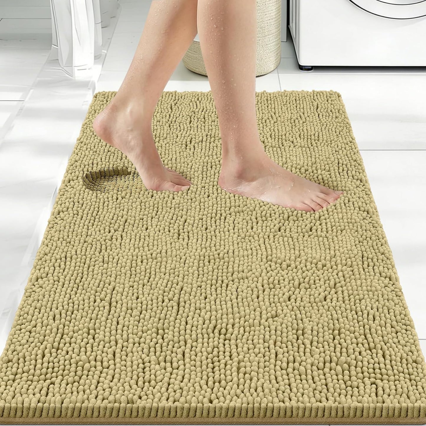 Bcoimo Bathroom Rugs 24x17, Bath Mats for Bathroom Non Slip with Rubber Backing,High Absorbent Microfiber Bath Rugs Quick Drying, Machine Washable, Durable Decor