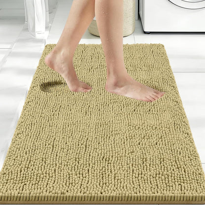 Bcoimo Bathroom Rugs 24x17, Bath Mats for Bathroom Non Slip with Rubber Backing,High Absorbent Microfiber Bath Rugs Quick Drying, Machine Washable, Durable Decor