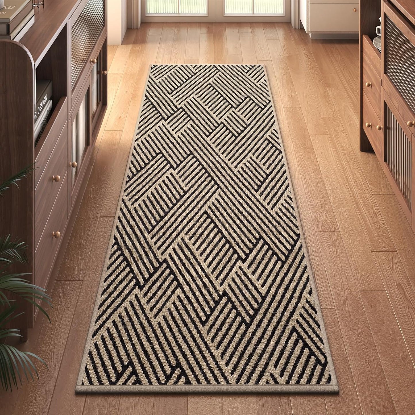 Door Mat Indoor Outside Entrance 17"x30", Low-Profile Non Slip Outdoor Inside Doormat Entryway Mat, Dirt Resistant Absorbent Front Porch Welcome Entry Mats, Washable Easy Clean, Brown