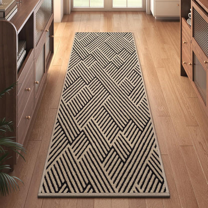 Door Mat Indoor Outside Entrance 17"x30", Low-Profile Non Slip Outdoor Inside Doormat Entryway Mat, Dirt Resistant Absorbent Front Porch Welcome Entry Mats, Washable Easy Clean, Brown