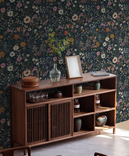 Safiyya Peel and Stick Wallpaper Vintage Floral Contact Paper 17.3" x 78.7" Wall Paper Renter Friendly Self Adhesive Removable Wallpaper for Bathroom Vinyl