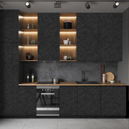 15.7" X 118" Black Silk Wallpaper Embossed Self Adhesive Peel and Stick Wallpaper Contact Paper Removable Waterproof Kitchen Vinyl Wrap Cabinet Furniture Textured Renter Friendly Wall Gift Paper