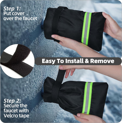 Outdoor Faucet Covers for Winter: Freeze Protection for Outside Hose Bib Spout - Insulation Water Spigot Sock with 9.5" H x 6.7" W - Waterproof Tap Cover Reusable for Garden 6 Pack