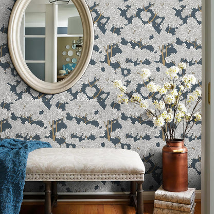 JiffDiff Tree Wallpaper Peel and Stick Jungle Wall Paper Forest Mural Stick on Wallpaper Modern Waterproof Self Adhesive Contact Paper (17.3" x 120" Cream)