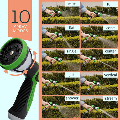ALMA Garden Hose Nozzle Sprayer with Thumb Control On Off Valve - 10 Spray Pattern Garden Hose Sprayer Nozzle - Perfect Water Hose Nozzle for Outdoor