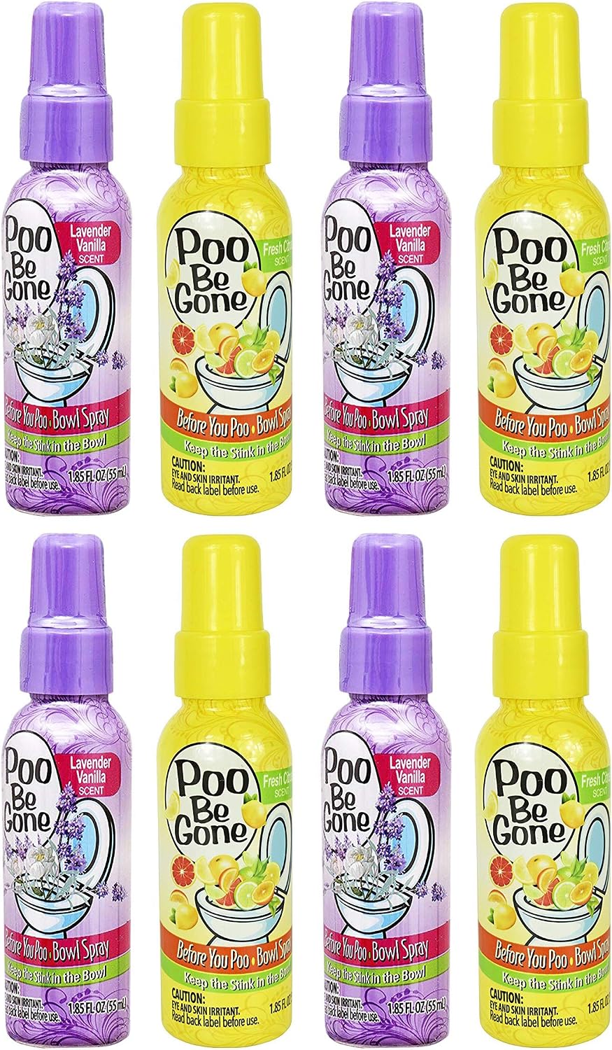 Set of 4 Stinky Bowl Spray 1.85oz - Before You Go Toilet Bathroom Deodorizer - Features Fresh Citrus Scent and Lavender Scent!