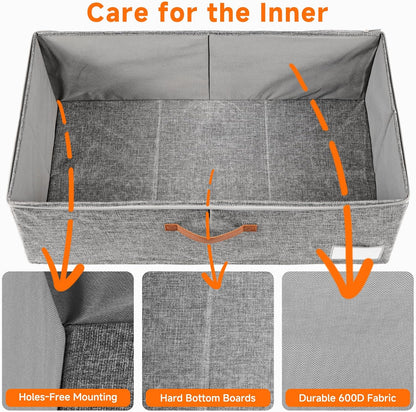 6 Inches Under Bed Storage with Wheels Pack of 2, Underbed Shoe Storage Container Bin with Clear Lid Cover, Rolling Under Bed Drawer Storage Bag Basket for Shoe Organizer Sheet Sweater - White