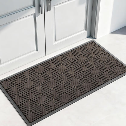 Yimobra Front Door Mat Outside Entrance 29.5x17, Waterproof Heavy Duty Outdoor Mats for Front Door, Non Slip Rubber Entry Mat for Garage Patio Indoor, Grey