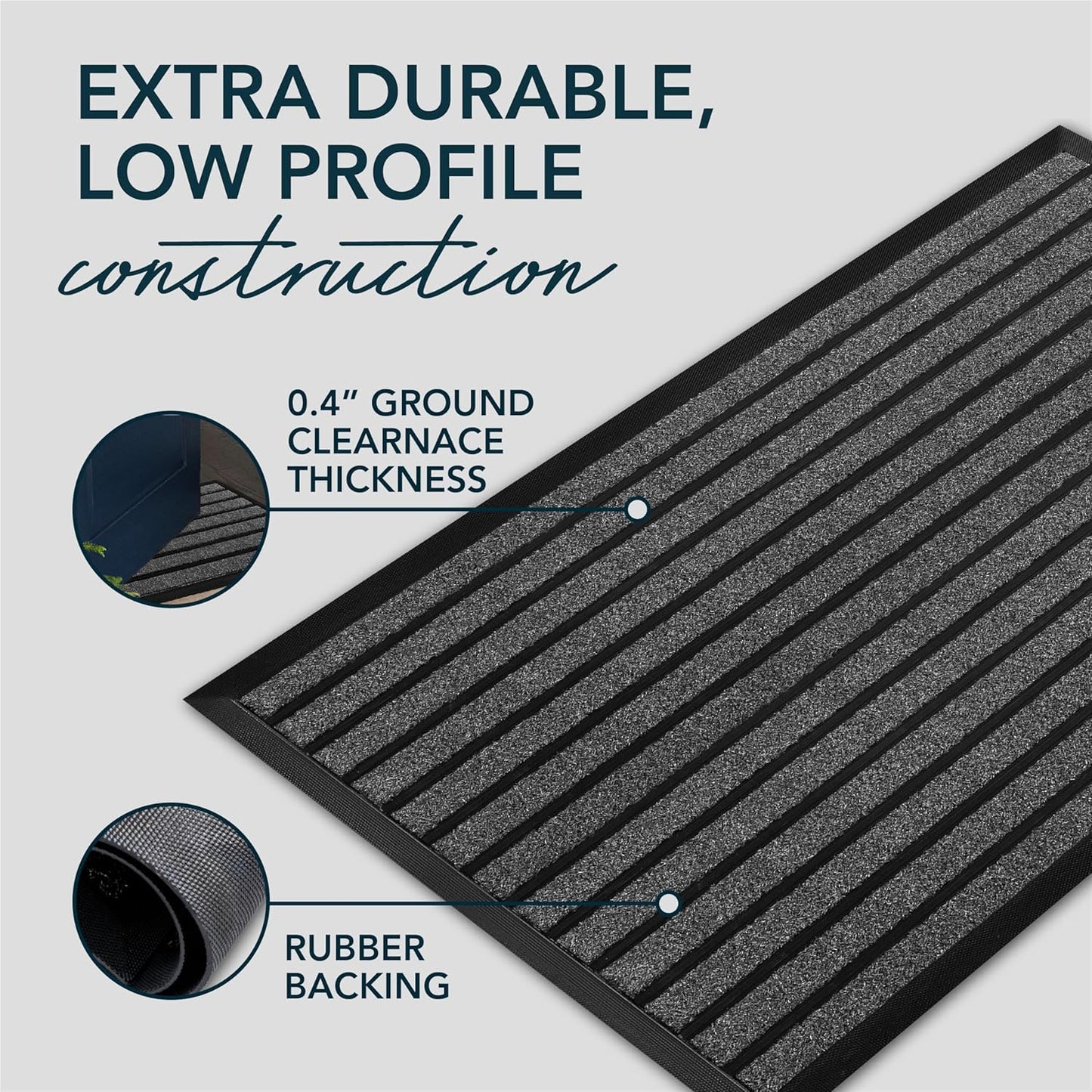 ubdyo Extra Durable Door Mat - Dirt Trapping Outdoor Welcome Mats - Non-Slip Outdoor Indoor Entrance - Low Profile Front Doormat (30" x 17", Bright Brown)