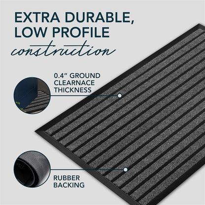 ubdyo Extra Durable Door Mat - Dirt Trapping Outdoor Welcome Mats - Non-Slip Outdoor Indoor Entrance - Low Profile Front Doormat (30" x 17", Bright Brown)