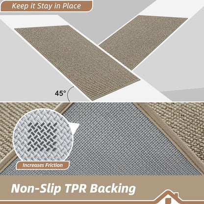 BEQHAUSE Dirt Trapper Door Mat 20" x 32", Non-Slip Washable Doormats Entrance Mat, Dirt Resistant and Absorbent Welcome Mat, Low Profile Floor Mats for Front Back Door and Entryway, Beige