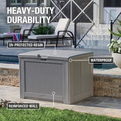 Rubbermaid Extra Large Resin Outdoor Storage Deck Box (134 Gal), Weather Resistant, Black, Deck Organization for Home/Backyard/Pool Chemicals/Toys/Garden Tools/Porch/Patio Cushions