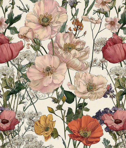 Orainege Pink Floral Peel and Stick Wallpaper Removable Self Adhesive Wallpaper 16.9inx118.1in Modern Wall Paper for Bedroom Bathroom Green Leaf Contact Paper for Cabinets