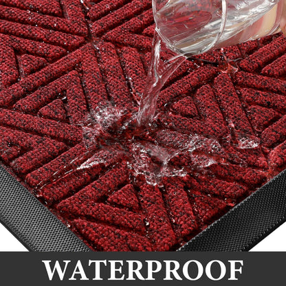 Yimobra Front Door Mat Outside Entrance 29.5x17, Waterproof Heavy Duty Outdoor Mats for Front Door, Non Slip Rubber Entry Mat for Garage Patio Indoor, Grey