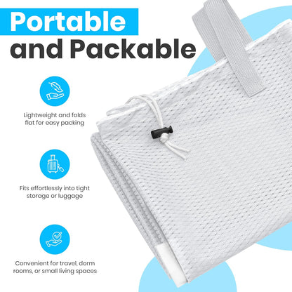 Mesh Laundry Bags 24 x 36 In, 2-Pack - Handy Laundry Heavy Duty Net Bag | Holds a Full Load, Tear-Resistant Wash Sack with Drawstring, Handles, Machine Washable, Hamper Liner, Dorm, Travel, White