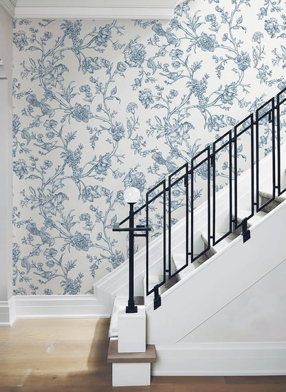 Safiyya Peel and Stick Wallpaper Vintage Floral Contact Paper 17.3" x 78.7" Wall Paper Renter Friendly Self Adhesive Removable Wallpaper for Bathroom Vinyl