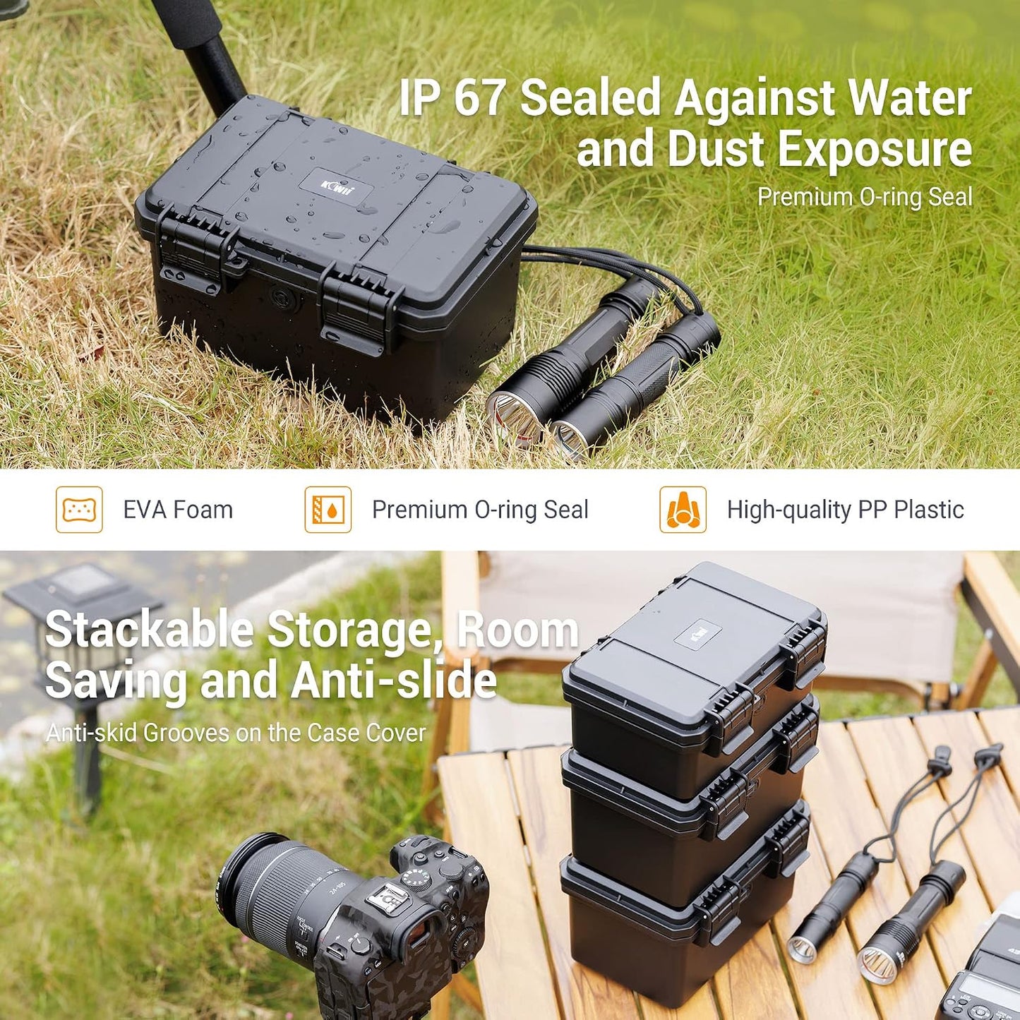 24 Slots CR2 CR123 CR123A Lithium Battery Organizer Case, IP67 Waterproof Hard Case for CR17345/CR16340/CR18350/CR15270(CR2) Explosionproof Batteries Storage Holder for Household Outdoor Camping