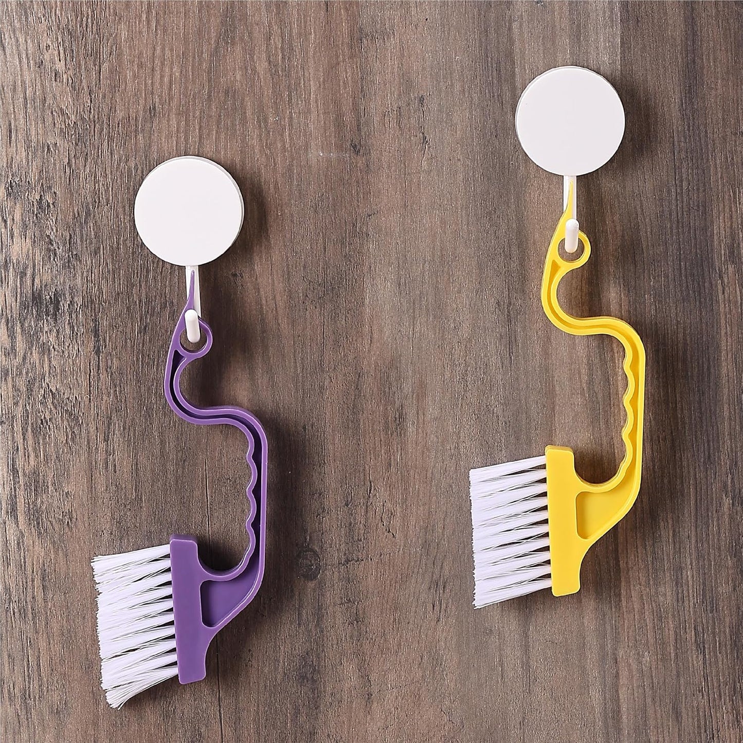 Slick- Window Track Cleaning Brush, 2 Pack, Blue Ergonomic Handle | Built-in Scraper, Multipurpose Window Track Cleaning Tool for Sliding Doors, Windows, Corners, Dust, Dirt & Narrow Gaps