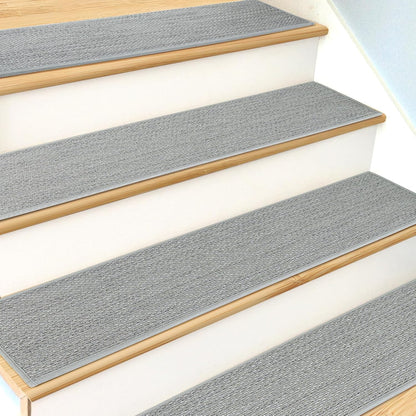 SMILOOL Stair Treads Non Slip for Wooden Steps Indoor 4 Pack 8" X 30" Carpet Stairs Runner for Wood Stairs, Stair Tread Rugs with Reusable Adhesive for Dogs Kids and Elders, Machine Washable, Brown