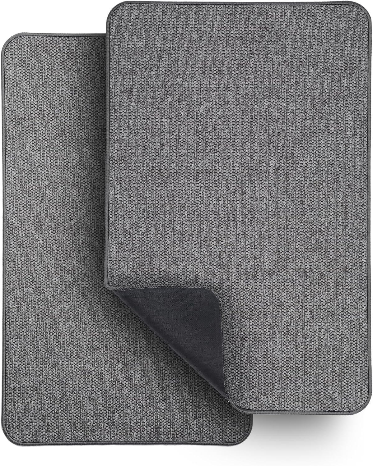 Bath Mat,Ultra Thin Bathroom Rugs,Rubber Bath Mats for Bathroom,No Slip Bath Rugs,Quick Dry,Machine Washable,Low Pile,Absorbent,Shower Outside,Sink,Home Decor Accessories.Grey,1'5"x2'3"(17x27Inch)