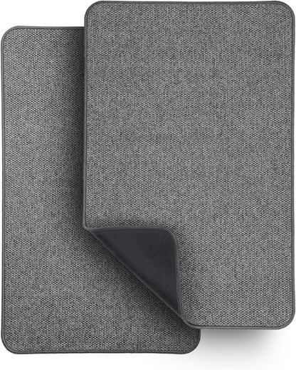 Bath Mat,Ultra Thin Bathroom Rugs,Rubber Bath Mats for Bathroom,No Slip Bath Rugs,Quick Dry,Machine Washable,Low Pile,Absorbent,Shower Outside,Sink,Home Decor Accessories.Grey,1'5"x2'3"(17x27Inch)