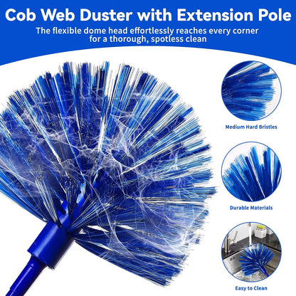 Dusters for Cleaning, Duster with Extension Pole 5 in 1 Kit, Cobweb Duster, Long Dusters for High Ceilings, Microfiber Dusters for Ceiling Fan, Blinds and Furniture