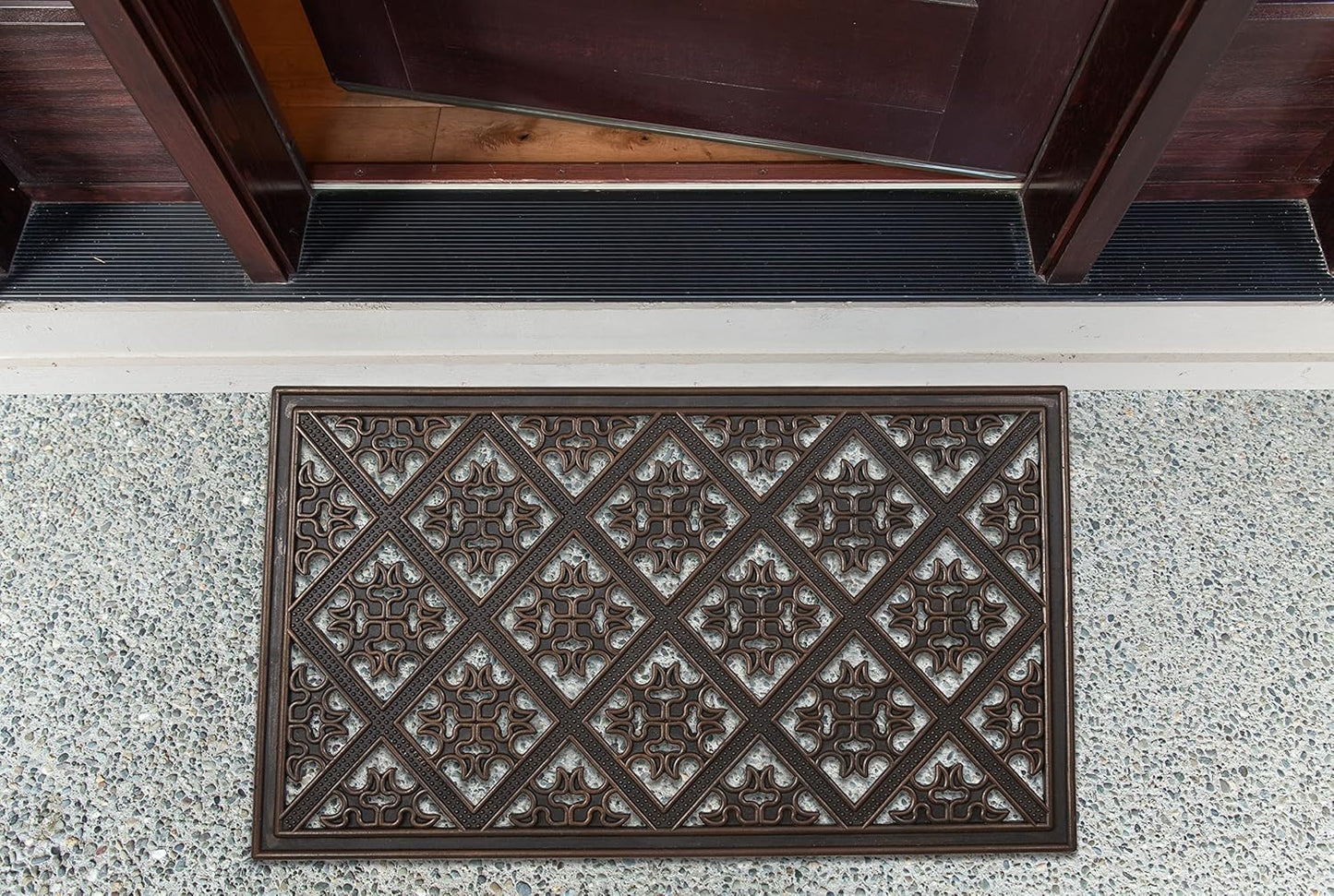 DII Rubber Doormats Collection All Weather, 18x30, Lattice