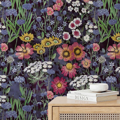 17"x118" Peel and Stick Wallpaper for Renter Friendly, Removable Wallpaper Peel and Stick, Self-Adhesive Textured Contact Paper for Walls, Cabinets, Countertops(Morning Song of Flowers)