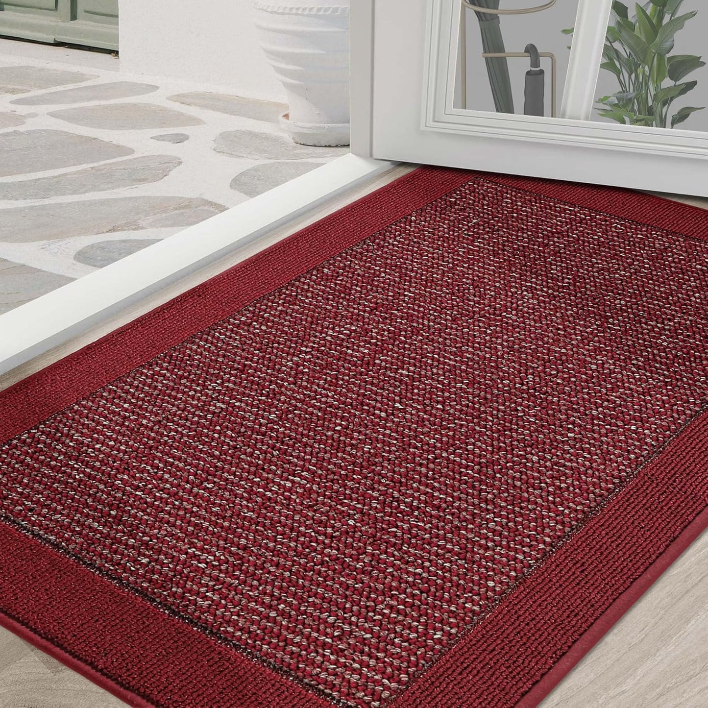 BEQHAUSE Indoor Door Mat 20" x 32", Dirt Trapper Door Mats Non-Slip Entryway Rugs Washable, Resist Dirt Absorbent Welcome Mat, Low Profile Floor Mats for Front Back Door and Entryway, Taupe