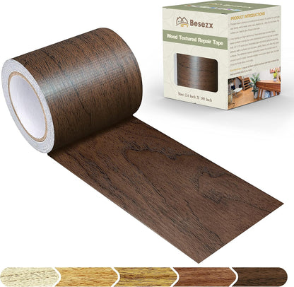 Besezx Wood Grain Repair Tape, 2.4" X15', Self Adhesive Wood Grain Repair Patch for Tables, Chairs, Baseboards, Doors, Windows, Floors, All Kinds of Furniture Renovation, Handicraft DIY. (Natural oak)
