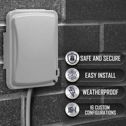 TayMac MM110W Weatherproof Single Outlet Outdoor Receptacle Cover, 5/8 Inches Deep, White