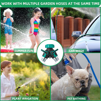 LUCDNC Garden Hose Splitter 2 Way 3/4 Inch Faucet Y Connector With Shut Off Valve,Garden Supplies Water Hose Splitter Adapter For Indoor Outdoor Faucets