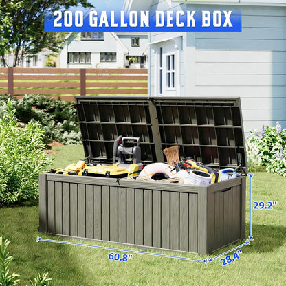Outdoor Storage Deck Boxes Waterproof, Waterproof and UV Resistant Outdoor Storage Box Lockable Lid for Delivery Box, Indoor, Garden Tools, Pool Supplies, Patio (Black, 31 Gallon)