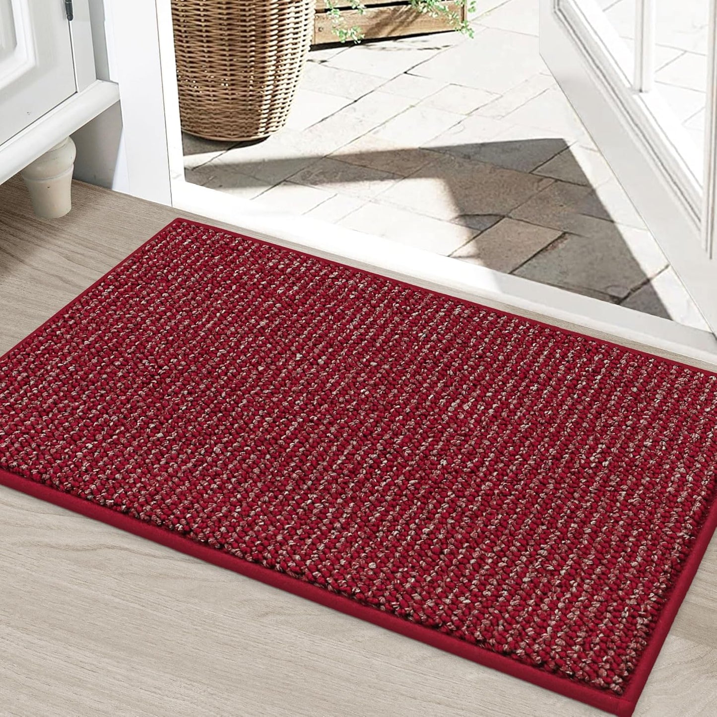 BEQHAUSE Dirt Trapper Door Mat 20" x 32", Non-Slip Washable Doormats Entrance Mat, Dirt Resistant and Absorbent Welcome Mat, Low Profile Floor Mats for Front Back Door and Entryway, Beige